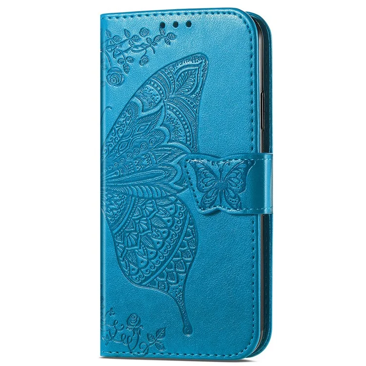 Pour Xiaomi 13T / 13T Pro / Redmi K60 Ultra Étui Papillon Motif Étui de Téléphone Portefeuille avec Porte-Cartes - Bleu