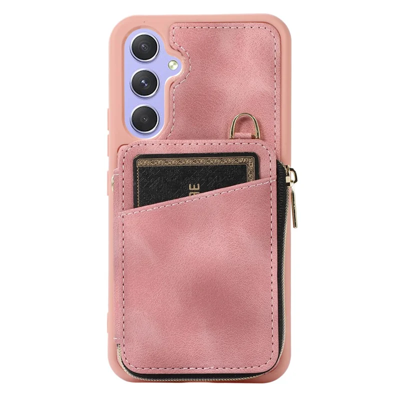 Für Samsung Galaxy A15 4G / 5G Hülle mit Gurt Leder TPU Cover Kartenfach Ständer - Rosa