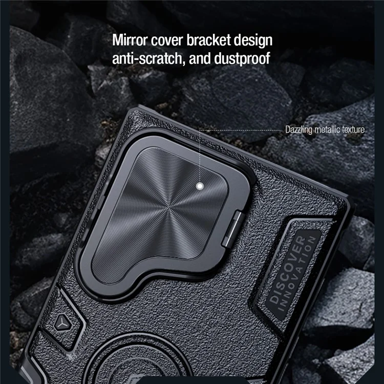 NILLKIN CamShield Armor Prop Case para Samsung Galaxy S24 Ultra PC + Capa de Telefone TPU com Cobertura da Câmera - Azul
