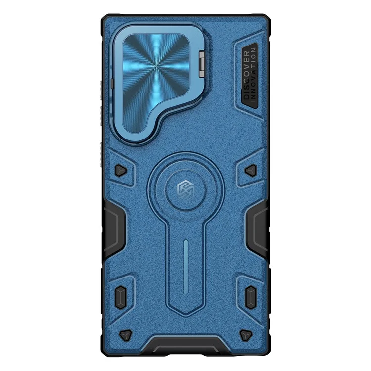 NILLKIN CamShield Armor Prop Case para Samsung Galaxy S24 Ultra PC + Capa de Telefone TPU com Cobertura da Câmera - Azul