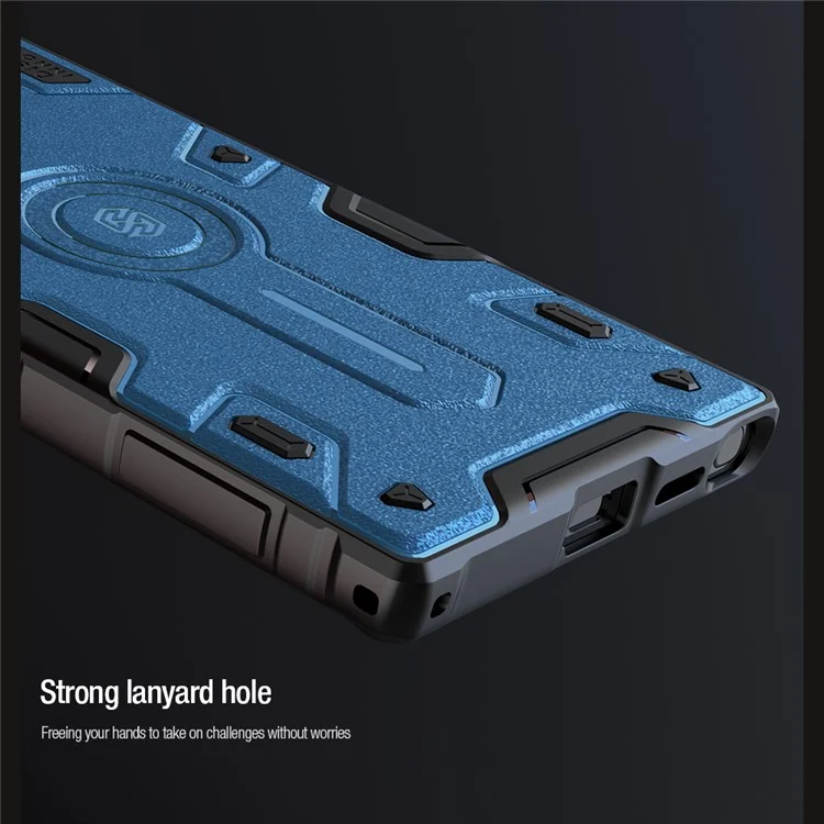 NILLKIN CamShield Armor Prop Case para Samsung Galaxy S24 Ultra PC + Capa de Telefone TPU com Cobertura da Câmera - Azul