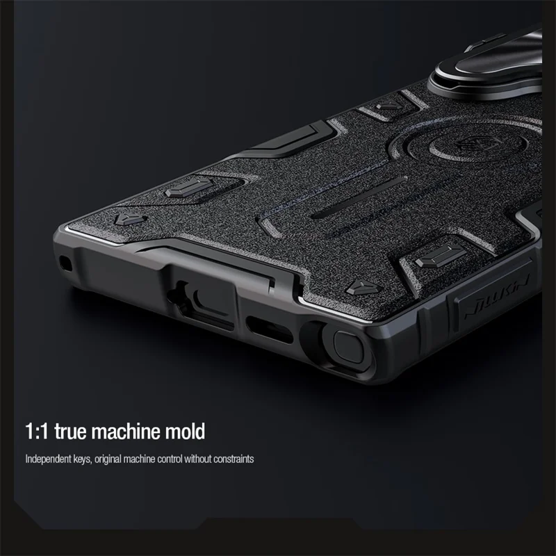 NILLKIN CamShield Armor Prop Case for Samsung Galaxy S24 Ultra Camera Lid PC+TPU Cover Magnetic Case - Blue