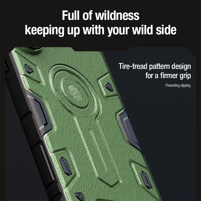 NILLKIN CamShield Armor Prop Case for Samsung Galaxy S24 Ultra Camera Lid PC+TPU Cover Magnetic Case - Blue