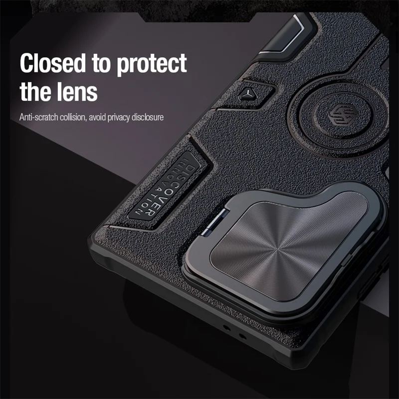 NILLKIN CamShield Armor Prop Case for Samsung Galaxy S24 Ultra Camera Lid PC+TPU Cover Magnetic Case - Blue