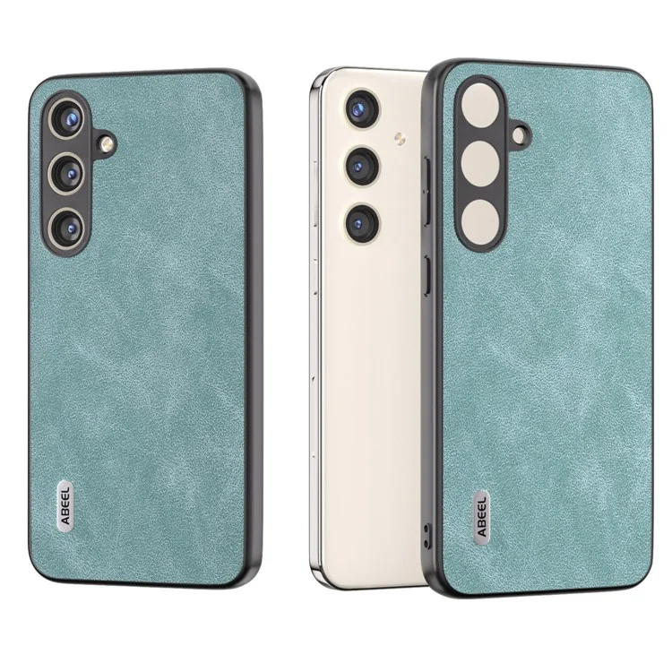 ABEEL Für Samsung Galaxy S24+ Cell Phone Case PU Leder beschichtet PC Stoßfest Schutzhülle - Baby Blau