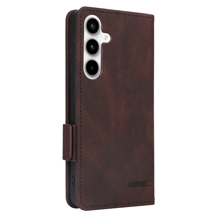 Para Samsung Galaxy A35 5G Funda Antirasguños Hardware Decoración Cubierta de teléfono de pie de cuero - Café