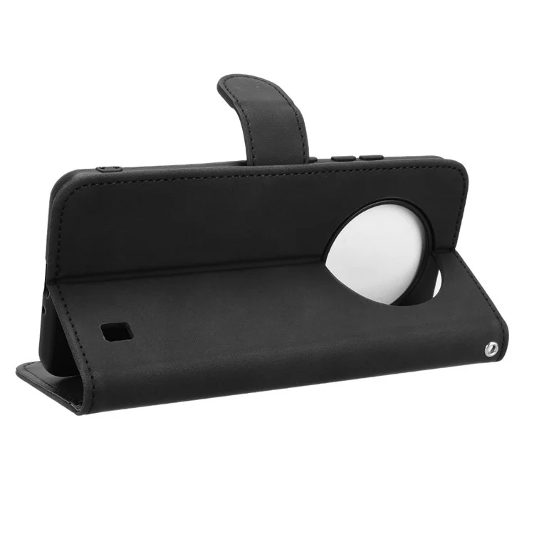 For ZTE Blade A73 5G Skin Touch Feeling Wallet Case PU Leather Phone Cover Folding Stand - Black