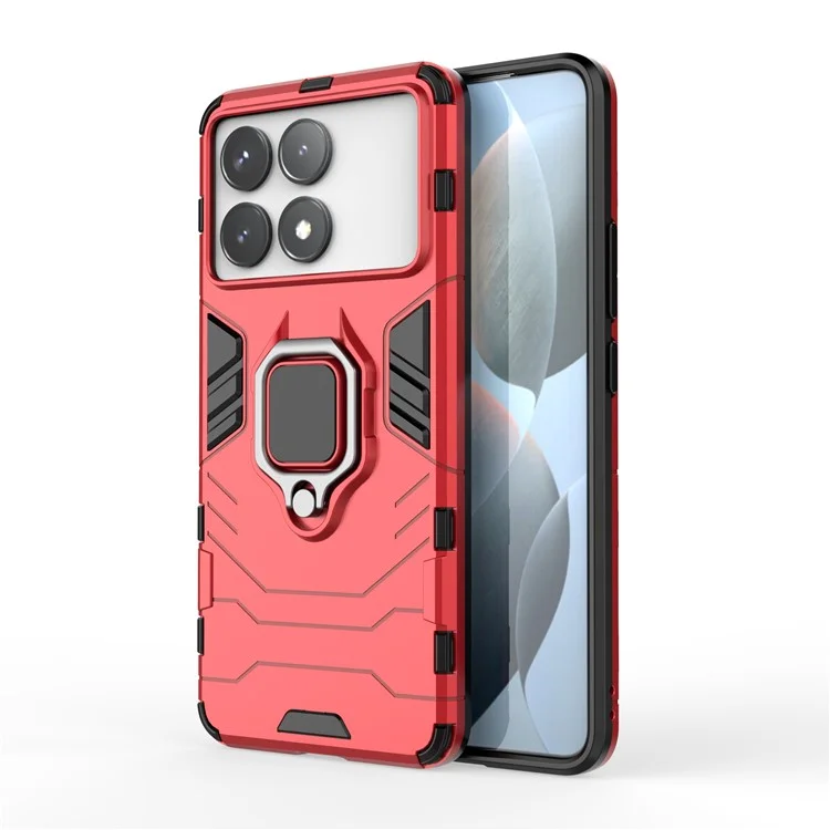 Для Xiaomi Poco F6 Pro 5G / Redmi K70 5G / K70 Pro 5G Чехол с держателем кольца Подставка Ударопрочный Чехол для телефона - Красный