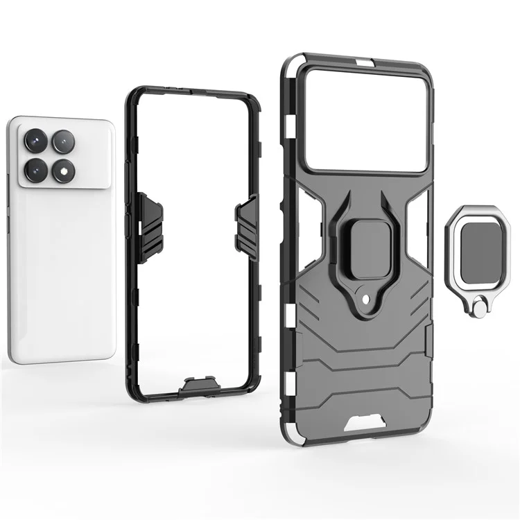 Для Xiaomi Poco F6 Pro 5G / Redmi K70 5G / K70 Pro 5G Чехол с держателем кольца Подставка Ударопрочный Чехол для телефона - Красный