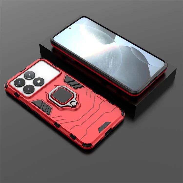 Для Xiaomi Poco F6 Pro 5G / Redmi K70 5G / K70 Pro 5G Чехол с держателем кольца Подставка Ударопрочный Чехол для телефона - Красный