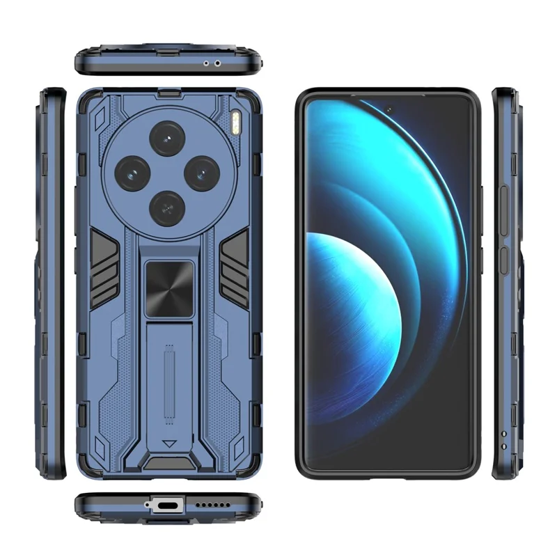 Para vivo X100 5G Kickstand Cell Phone Cover Shockproof Protective Case - Azul