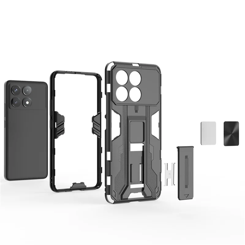 For Xiaomi Poco F6 Pro 5G / Redmi K70 5G / K70 Pro 5G Case Kickstand Hybrid Hard PC Soft TPU Phone Cover - Green