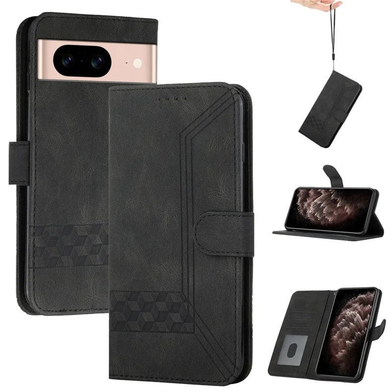 YX0010 Series for Google Pixel 8a Wallet Leather Case Protective Phone Cover - Black