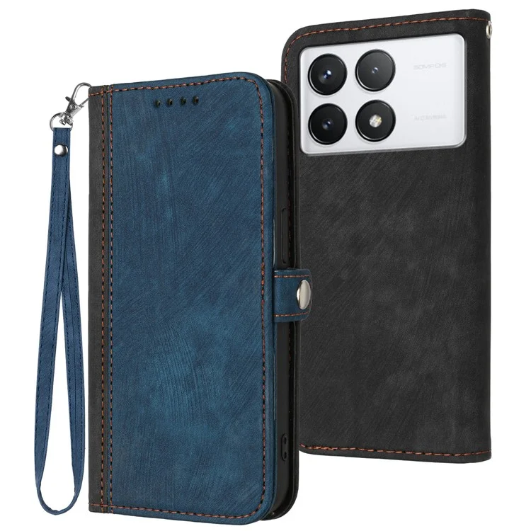 YX0020 Für Xiaomi Poco F6 Pro 5G / Redmi K70 5G / K70 Pro 5G Hülle Brieftasche Leder Handyhülle - Saphir