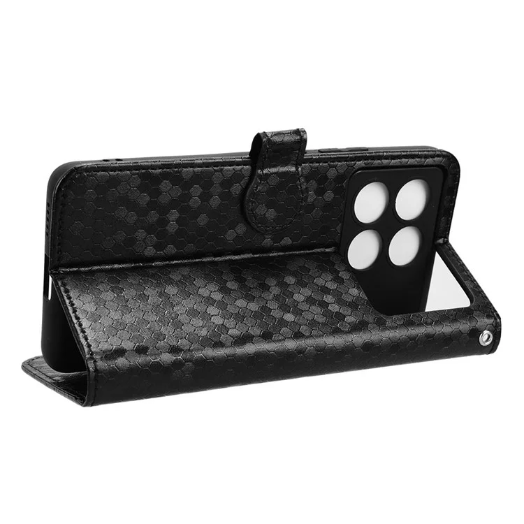 For Xiaomi Redmi K70E 5G / Poco X6 Pro 5G Case Leather Imprinted Dots Pattern Smartphone Cover - Black