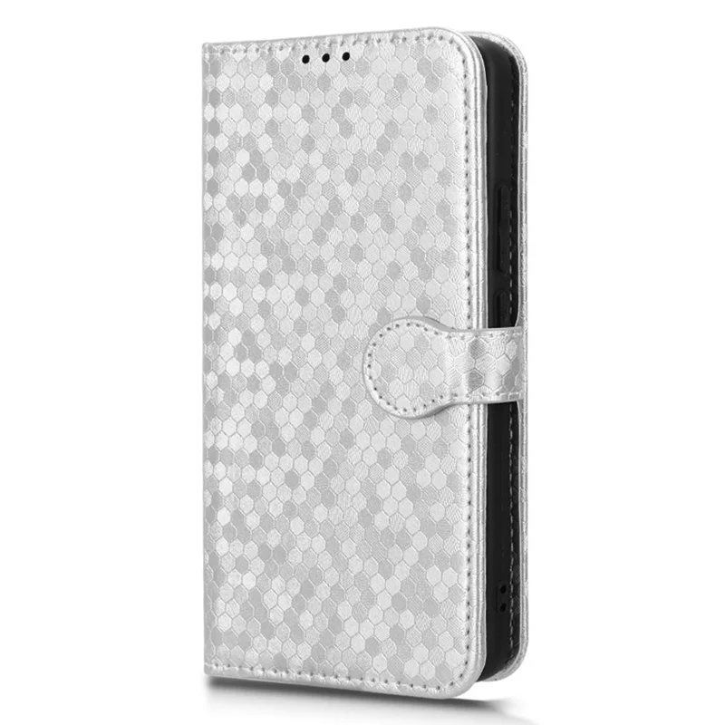 For Xiaomi Redmi K70E 5G / Poco X6 Pro 5G Case Leather Imprinted Dots Pattern Smartphone Cover - Silver