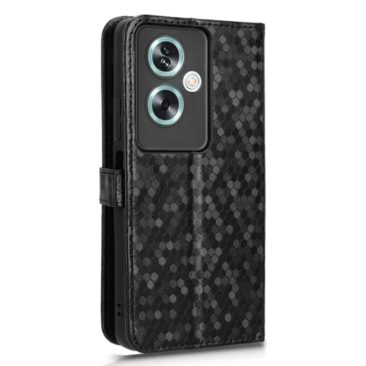 Per Oppo A79 5G / A2 5G Custodia per telefono magnetica in pelle con motivo a puntini stampati - Nero