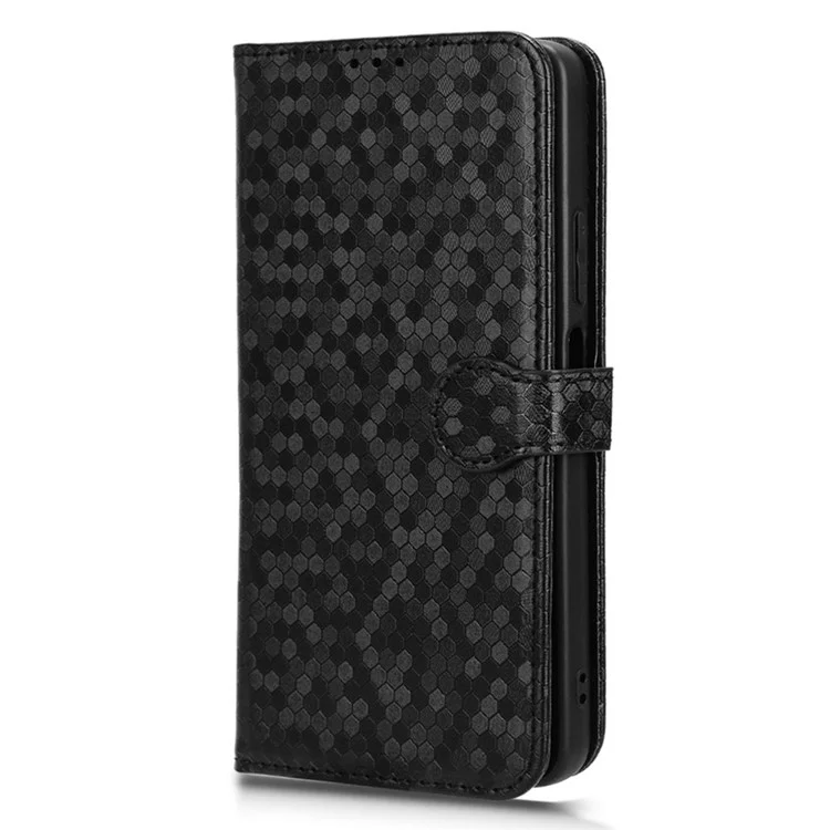 Per Oppo A79 5G / A2 5G Custodia per telefono magnetica in pelle con motivo a puntini stampati - Nero