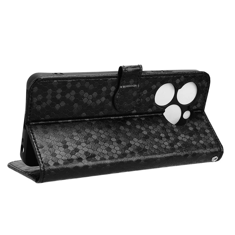 For Infinix Smart 8 4G Magnetic Phone Case Leather Drop-Proof Card Slot Cover with Strap - Black