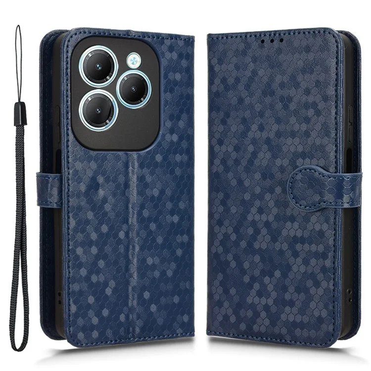 For Infinix Hot 40 / Hot 40 Pro Magnetic Case PU Leather Foldable Stand Phone Cover - Dark Blue