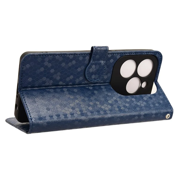For Infinix Hot 40 / Hot 40 Pro Magnetic Case PU Leather Foldable Stand Phone Cover - Dark Blue