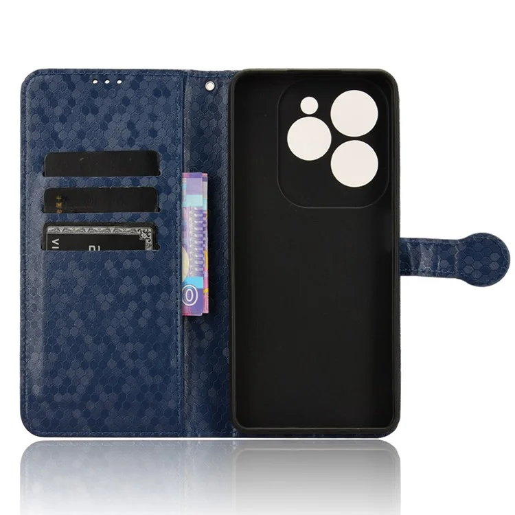 For Infinix Hot 40 / Hot 40 Pro Magnetic Case PU Leather Foldable Stand Phone Cover - Dark Blue