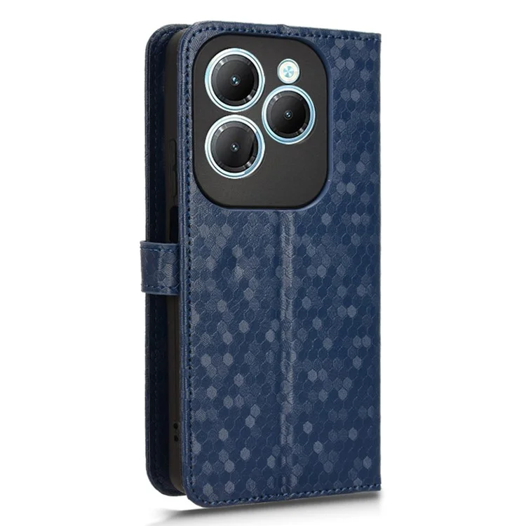 For Infinix Hot 40 / Hot 40 Pro Magnetic Case PU Leather Foldable Stand Phone Cover - Dark Blue