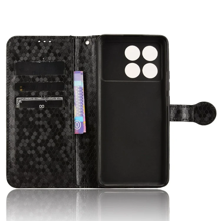 Para Xiaomi Poco F6 Pro 5G / Redmi K70 5G / K70 Pro 5G Case PU Leather+TPU Shock Absorbing Phone Guard Cover - Preto