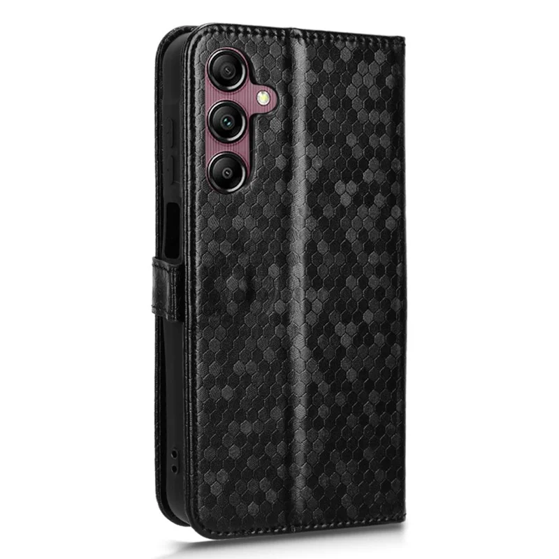 Per Samsung Galaxy A15 4G / A15 5G Case Dot Imprinted Leather Shockproof Phone Stand Cover - Nero