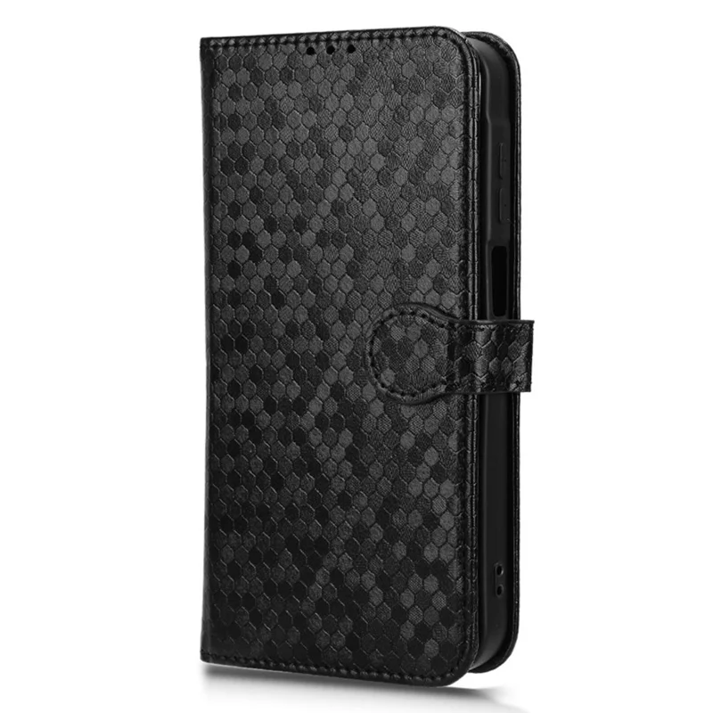 Per Samsung Galaxy A15 4G / A15 5G Case Dot Imprinted Leather Shockproof Phone Stand Cover - Nero