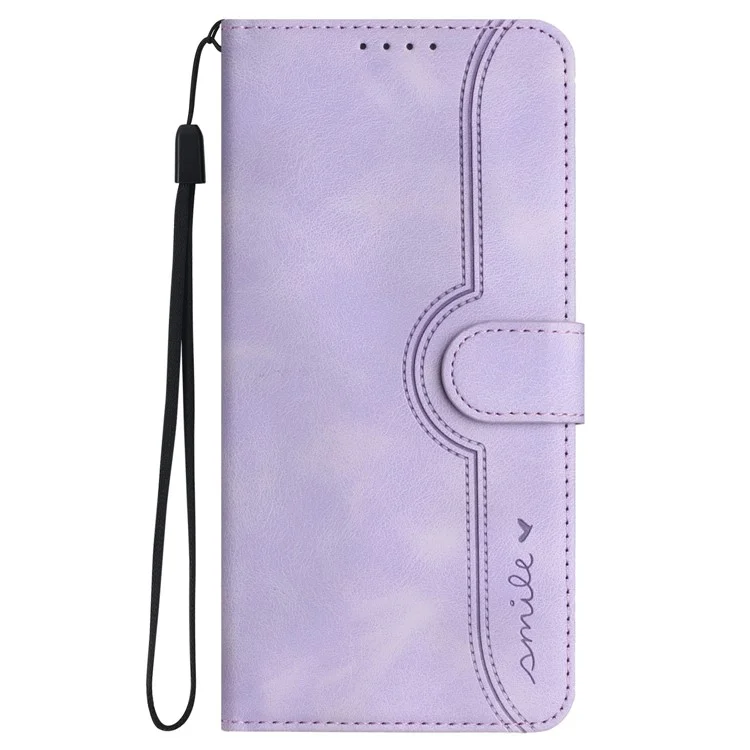 YX0030 For Oppo A79 5G / A2 5G Leather Case Smile Pattern Flip Magnetic Cover - Purple