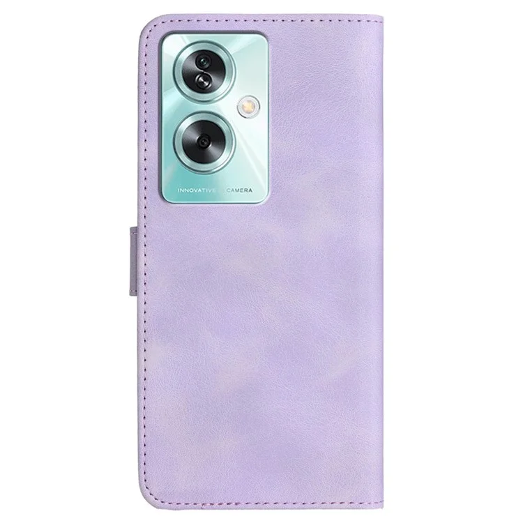 YX0030 For Oppo A79 5G / A2 5G Leather Case Smile Pattern Flip Magnetic Cover - Purple