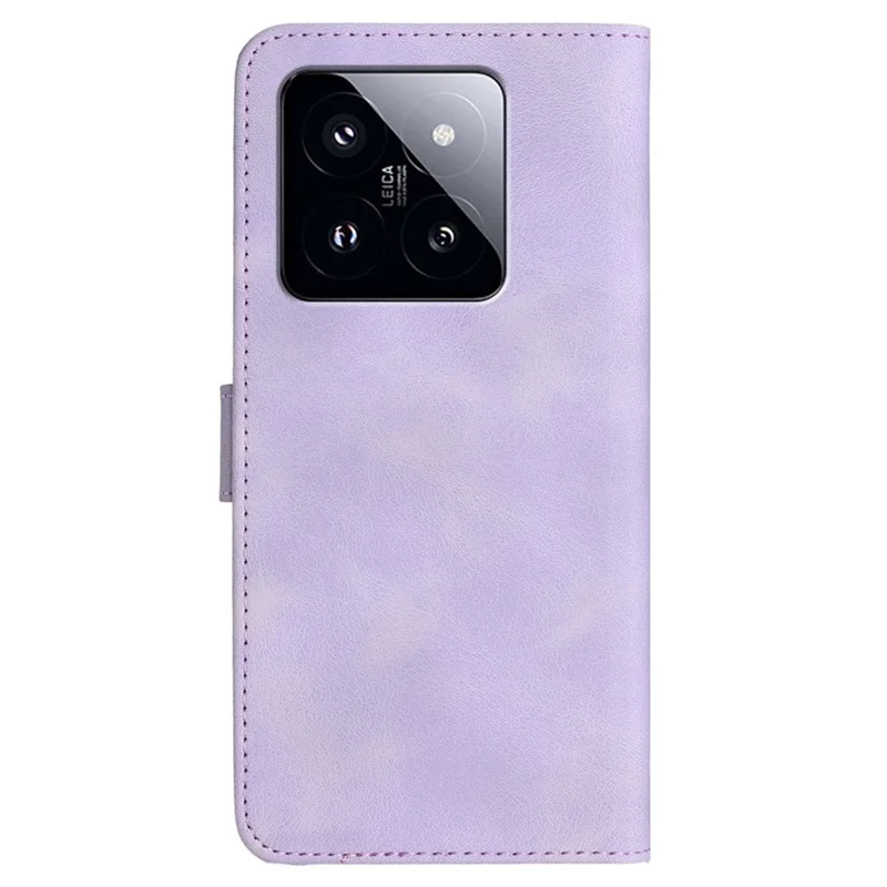 For Xiaomi 14 Pro Leather Wallet Case YX0030 Smile Series Card Holder Full Protection Cover - Purple