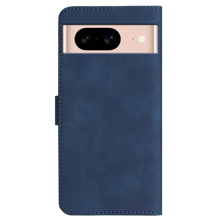 YX0030 Custodia Portafoglio per Google Pixel 8a Custodia Telefono in Pelle con Motivo Smile - Zaffiro