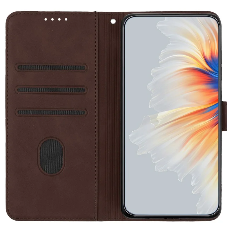 YX0030 Case Wallet for Google Pixel 8a Leather Smile Pattern Phone Cover TPU Inner Shell - Coffee