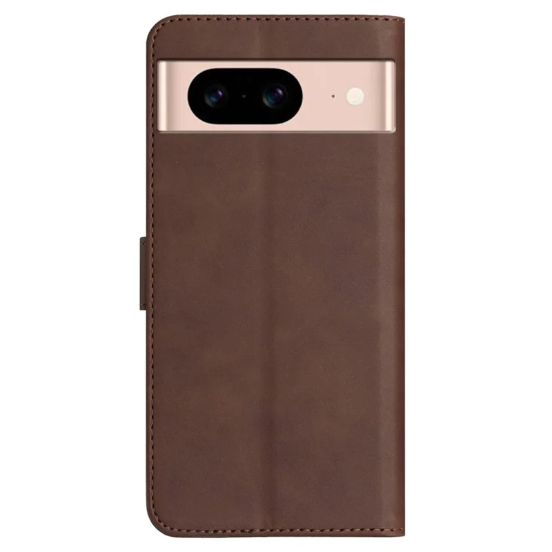 YX0030 Case Wallet for Google Pixel 8a Leather Smile Pattern Phone Cover TPU Inner Shell - Coffee