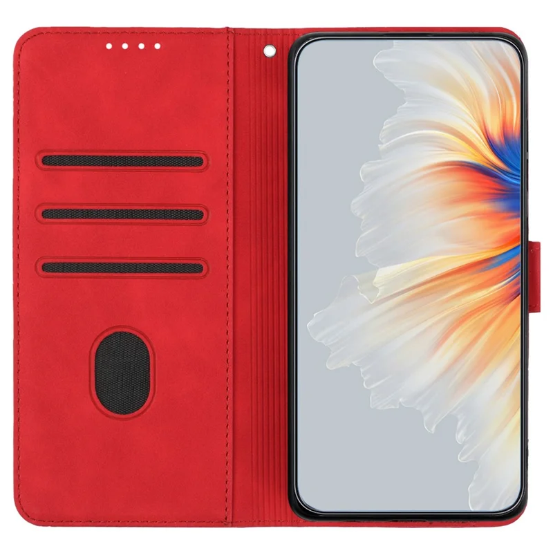 YX0030 Case Wallet for Google Pixel 8a Leather Smile Pattern Phone Cover TPU Inner Shell - Red