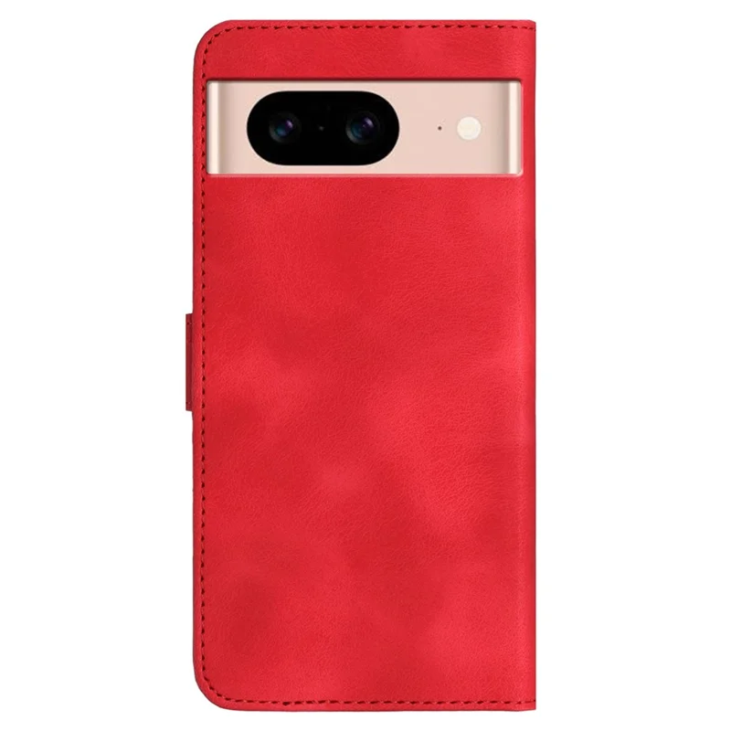 YX0030 Case Wallet for Google Pixel 8a Leather Smile Pattern Phone Cover TPU Inner Shell - Red