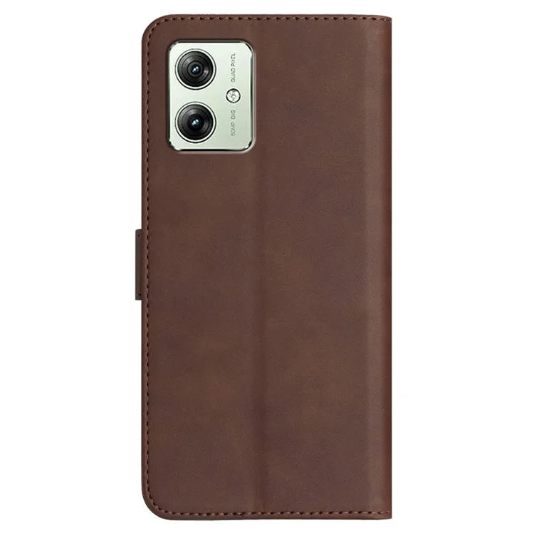 YX0030 Per Motorola Moto G54 5G Custodia Wallet Flip Cover per Telefono Con Stampa Smile - Caffè
