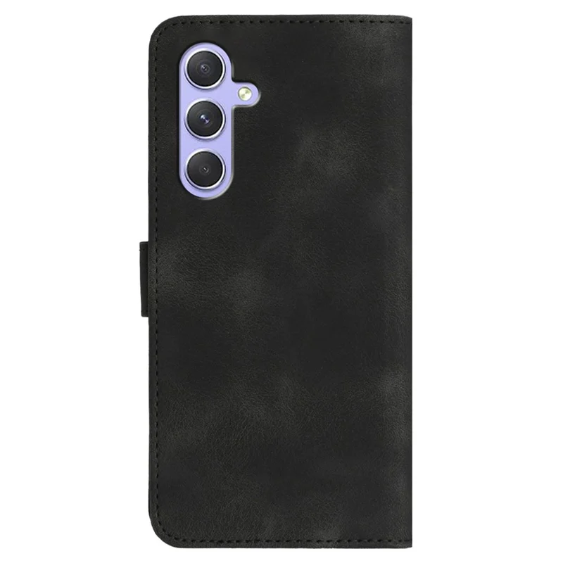 YX0030 Para Samsung Galaxy A55 5G Smile Pattern Wallet Case PU Leather Protective Cover - Preto
