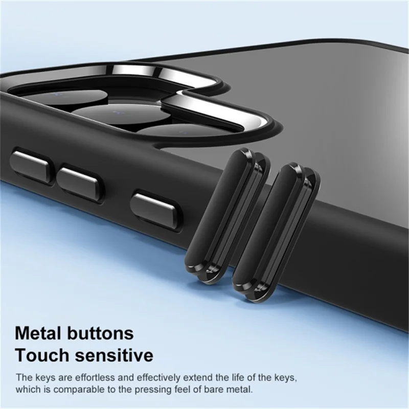 For Samsung Galaxy S24 Clear Case Metal  Lens Frame Protective Phone Cover - Translucent