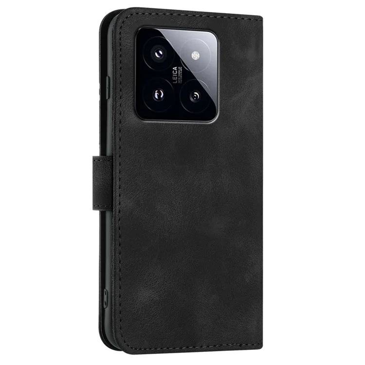 YX0040 Wallet Case für Xiaomi 14 Pro PU-Leder Folio Flip Stand Cover Bedrucktes Muster - Schwarz