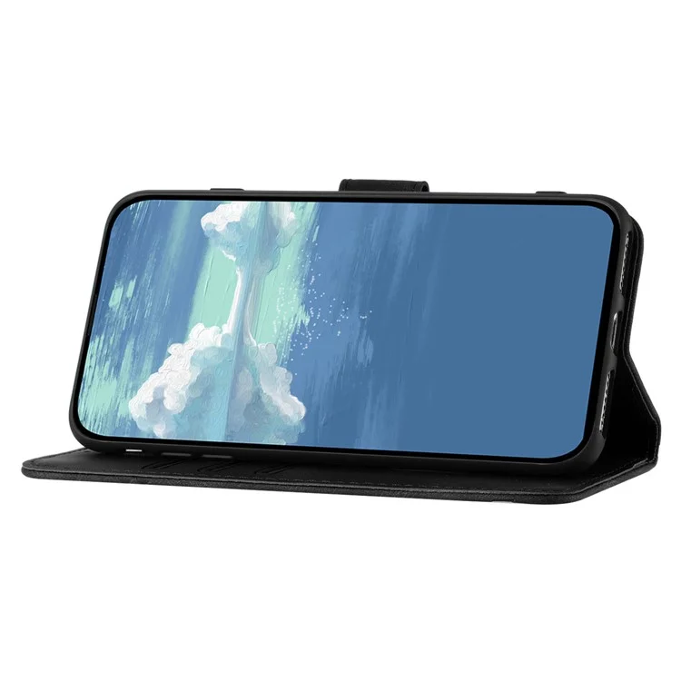 YX0040 Para Xiaomi Poco F6 Pro 5G / Redmi K70 5G / K70 Pro 5G Funda Cartera Impresa con Geometría de Cuero PU Funda de Teléfono - Negro