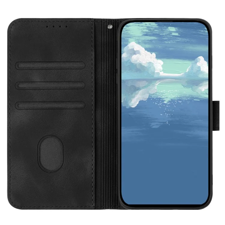 YX0040 Para Xiaomi Poco F6 Pro 5G / Redmi K70 5G / K70 Pro 5G Funda Cartera Impresa con Geometría de Cuero PU Funda de Teléfono - Negro