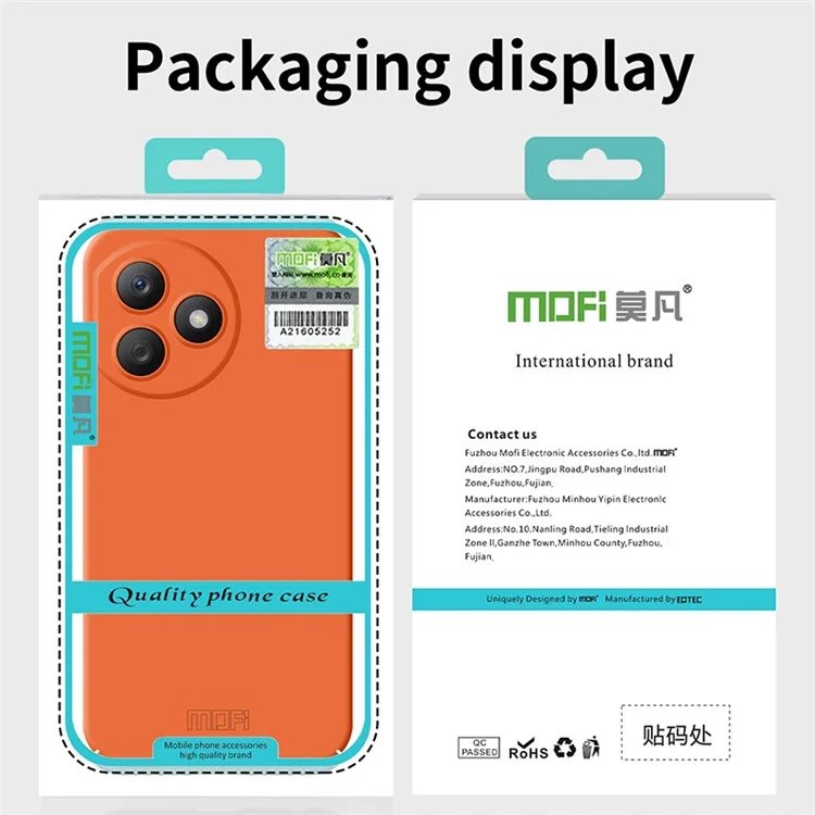MOFI JK Qin Series For Honor X50i+ 5G Funda de Teléfono Tipo Piel - Naranja