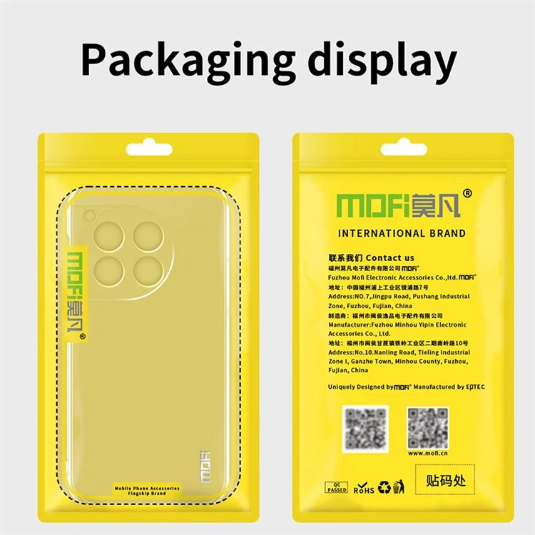 MOFI For OnePlus 12 5G Anti-Dust Cover TPU Phone Shell Clear Phone Case