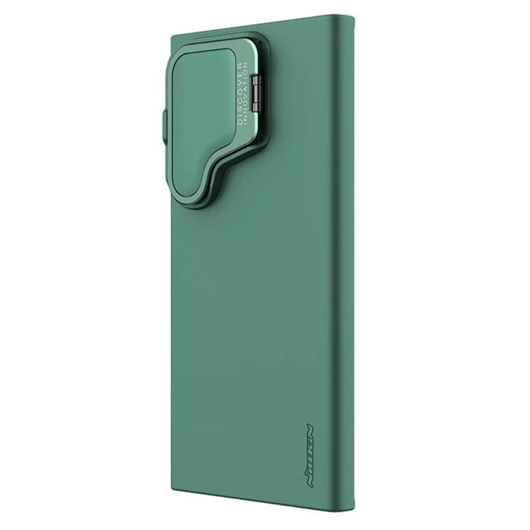 NILLKIN Camshield Silky Prop for Samsung Galaxy S24 Ultra Silicone+PC Phone Case Lens Cover Kickstand  - Green