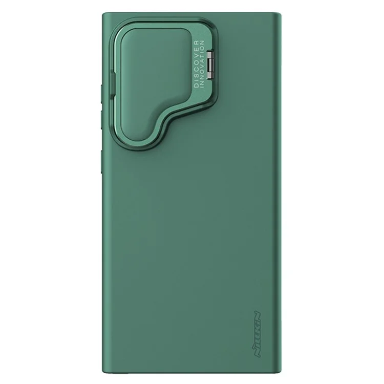 NILLKIN Camshield Silky Prop for Samsung Galaxy S24 Ultra Silicone+PC Phone Case Lens Cover Kickstand  - Green