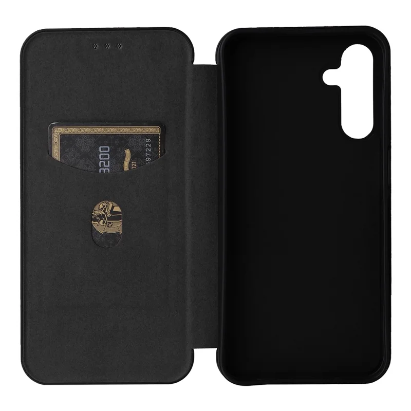 Capa Para Samsung Galaxy A15 4G / 5G Caso de Telefone Capa de Couro PU com Slots Para Cartões - Preto