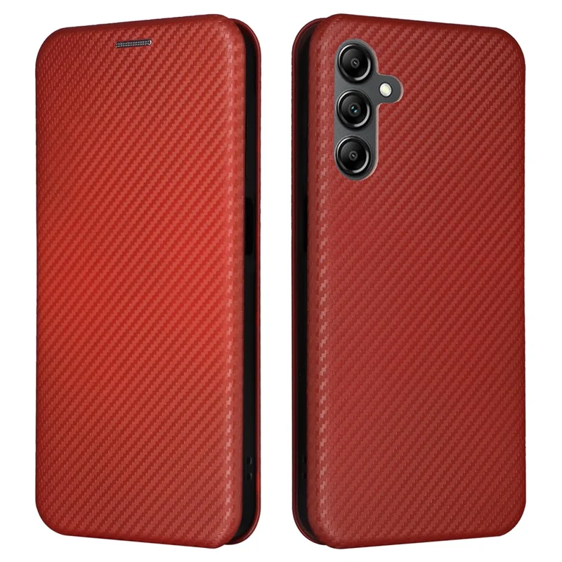 For Samsung Galaxy A15 4G / 5G Phone Case PU Leather Cover Card Slots - Brown